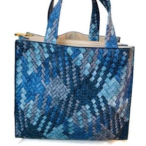 Un Billion Plaid - Shades of Blue Satchel